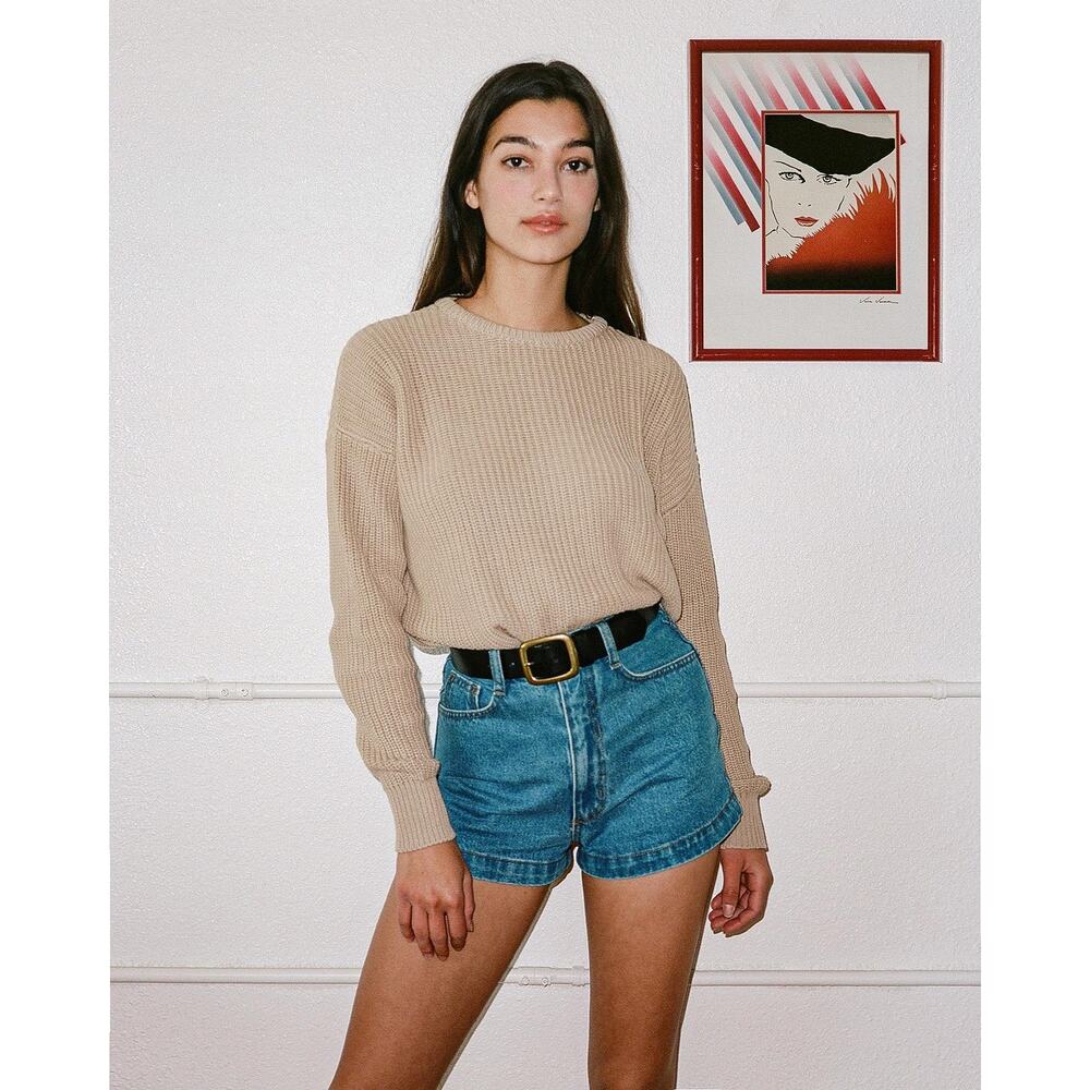 Los Angeles Apparel Denim Loose Shorts Vintage Light Wash